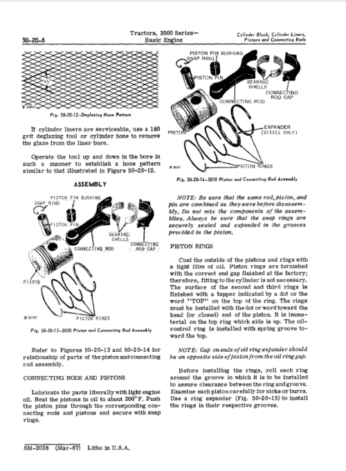 John Deere 3010, 3020 Tractors Technical Manual (SM2038 & SM2041)