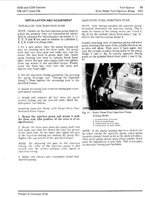 John Deere 3030, 3130 Tractors Repair Technical Manual