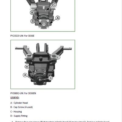 John Deere 3028EN, 3036E, 3036EN Tractors Repair Technical Manual