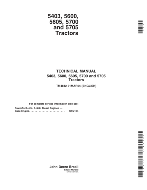 John Deere 5400N, 5500N Technical Manual