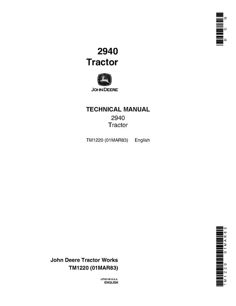 John Deere 2940 Tractor Repair Technical Manual