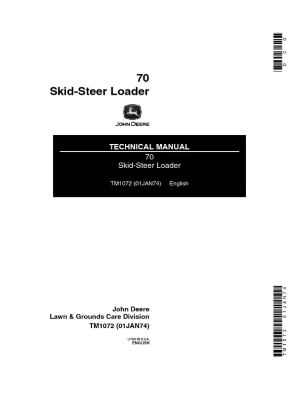John Deere 70 Skid Steer Loader Service Technical Manual