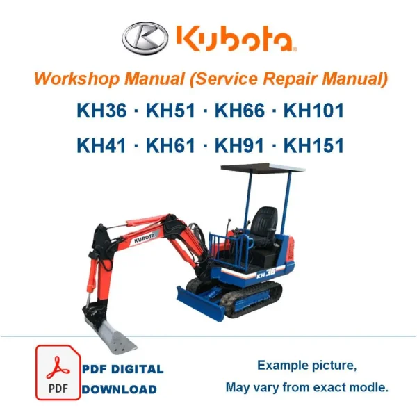 Kubota KH 51 Excavator Repair Service Manual