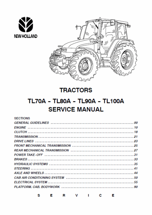 New Holland Tl70a Tl80a Tl90a Tl100a Parts Catalog Manual