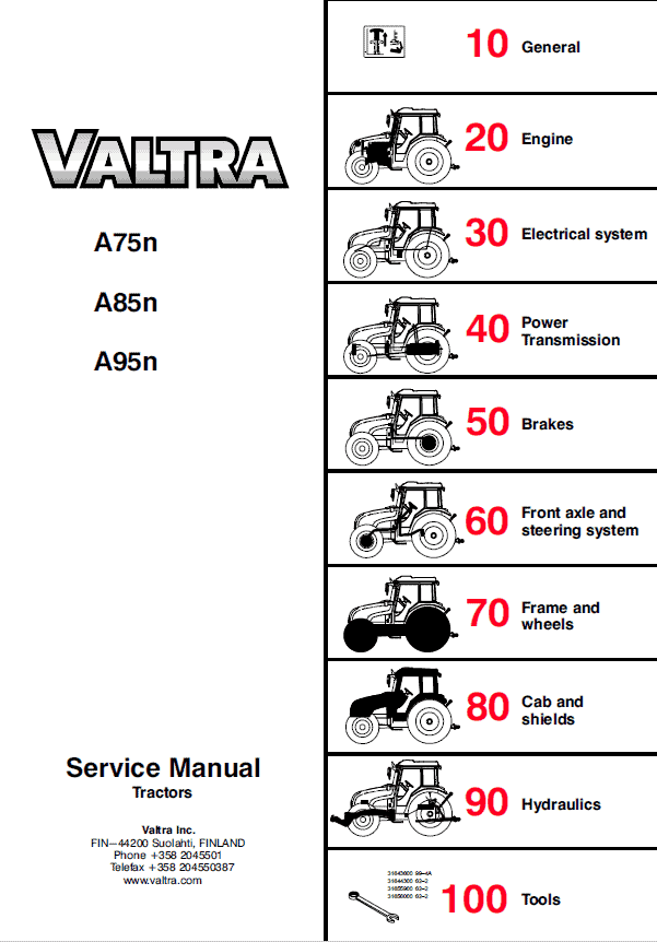 Valtra A75n, A85n, A95n Tractors Service Repair Manual Valtra A75n, A85n, A95n Tractors Service Repair Manual