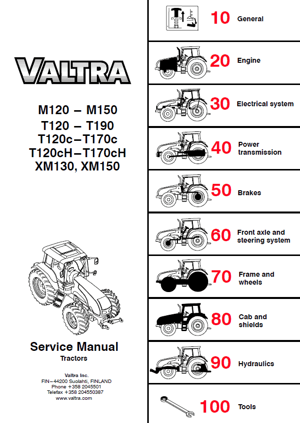 Valtra M120e, M120, M130, M150, XM130, XM150 Tractors Service Repair Manual Valtra M120e, M120, M130, M150, XM130, XM150 Tractors Service Repair Manual