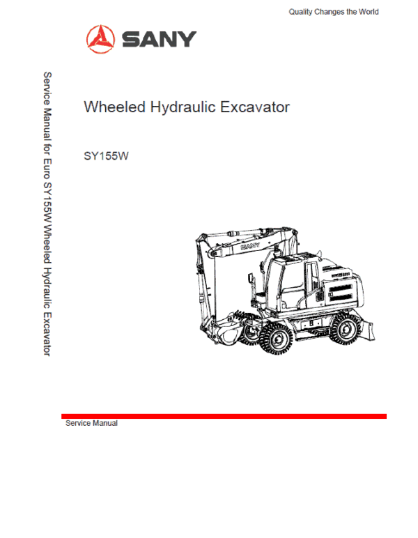 Sany SY155W Hydraulic Excavator Repair Service Manual