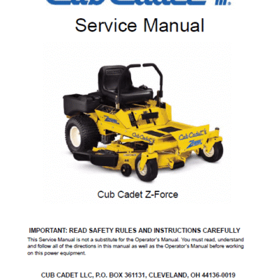 Cub Cadet Z-FORCE Series (2003-2006) Service Manual