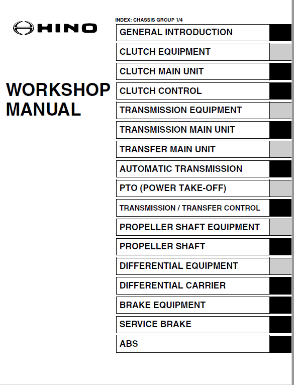 Hino Truck 2015 Conventional Service Manual Hino Truck 2015 Conventional Service Manual