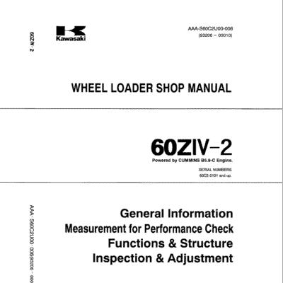 Kawasaki 60ZIV-2 Wheel Loader Repair Service Manual