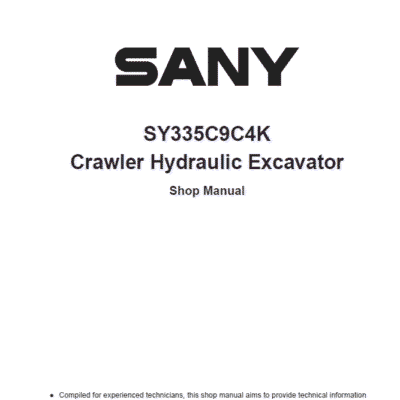Sany SY335C Hydraulic Excavator Repair Service Manual