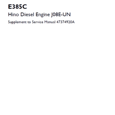 Hino Diesel Engine J08E-UN Service Manual