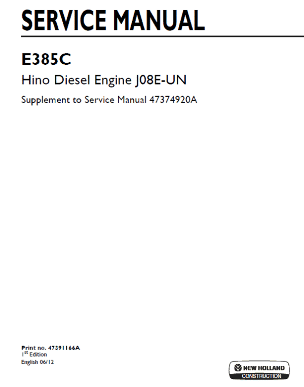Hino Diesel Engine J08E-UN Service Manual