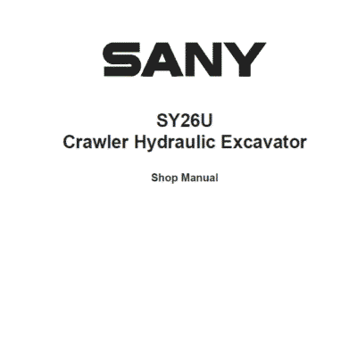 Sany SY26U Hydraulic Excavator Repair Service Manual