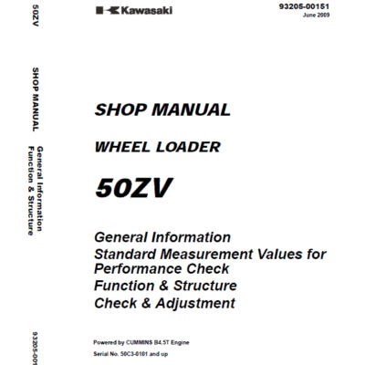 Kawasaki 50ZV Wheel Loader Repair Service Manual