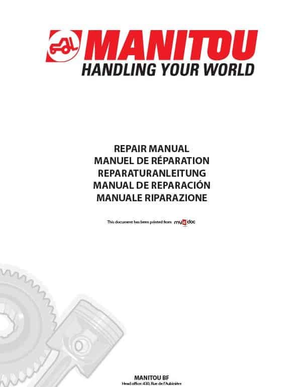 Manitou MT 1440 ST3B, MT 1440 A ST3B, MT 1840 ST3B, MT 1840 A ST3B Telehandler Repair Manual Manitou MT 1440 ST3B, MT 1440 A ST3B, MT 1840 ST3B, MT 1840 A ST3B Telehandler Repair Manual