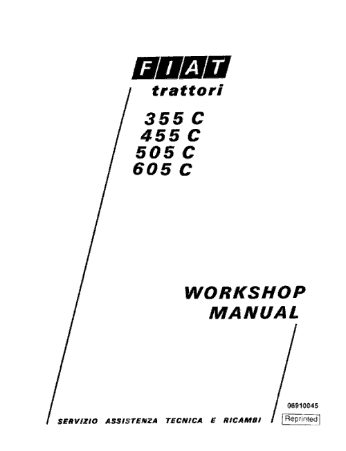 Fiat 355C, 455C, 505C, 605C Crawler Tractor Service Manual