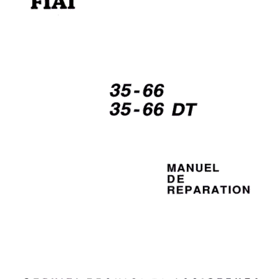 Fiat 33-66, 33-66 DT Tractor Workshop Service Manual