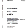 Kawasaki 85ZV Wheel Loader Repair Service Manual
