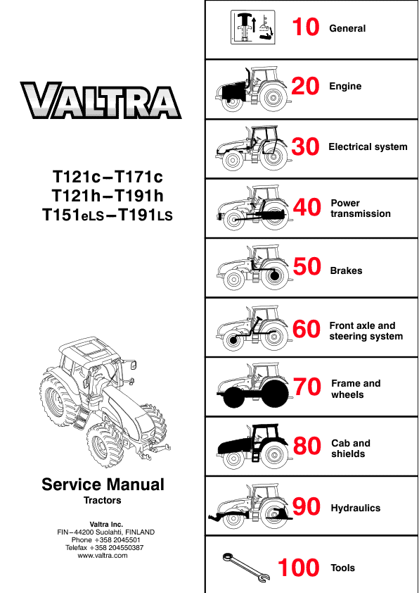 Valtra T121C, T131C, 161C, 171C Tractors Service Repair Manual Valtra T121C, T131C, 161C, 171C Tractors Service Repair Manual
