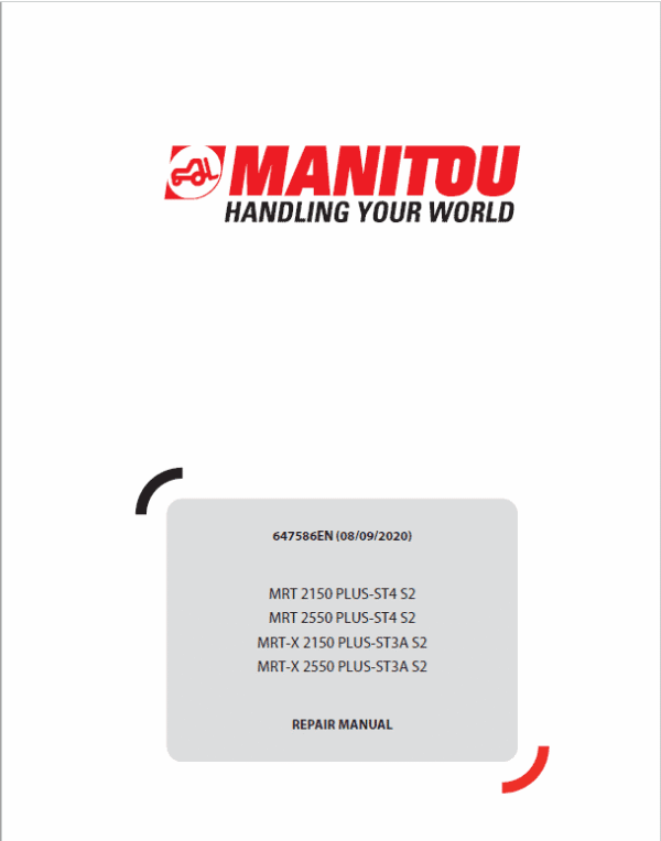 Manitou MRT-X 2150, 2550 Privilege Plus ST3A S2 Telehandler Repair Service Manual