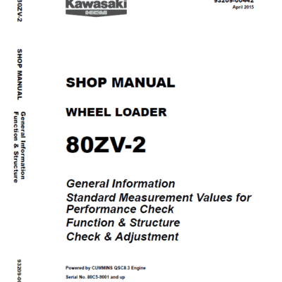 Kawasaki 80ZV-2 Wheel Loader Service Manual
