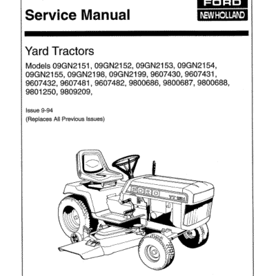Ford YT12.5, YT14, YT16 and YT16H Yard Tractor Service Manual