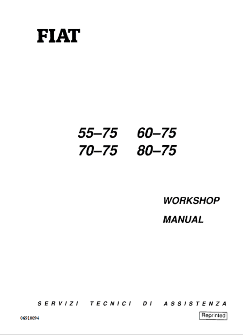 Fiat 55-75, 60-75, 70-75, 80-75 Tractor Service Manual