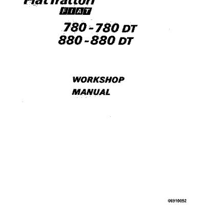 Fiat 780, 780DT, 880, 880DT Tractor Service Manual
