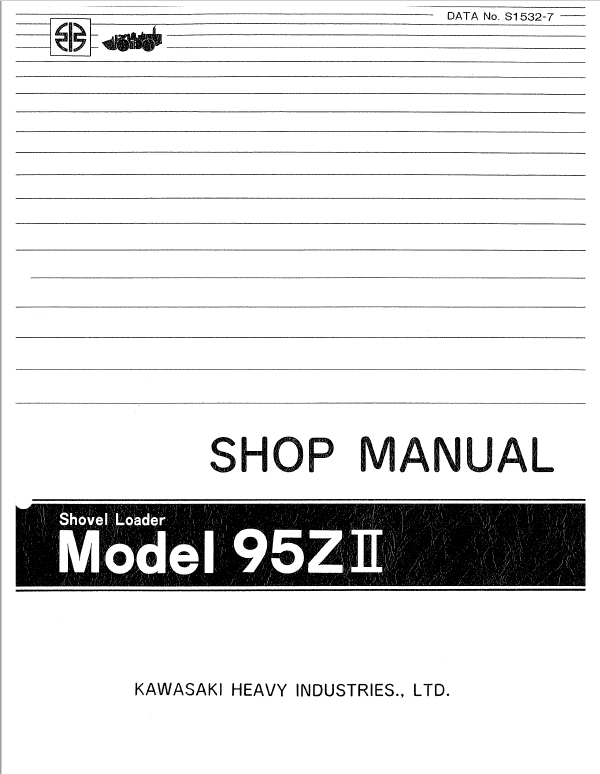 Kawasaki 95ZII Wheel Loader Service Manual Kawasaki 95ZII Wheel Loader Service Manual
