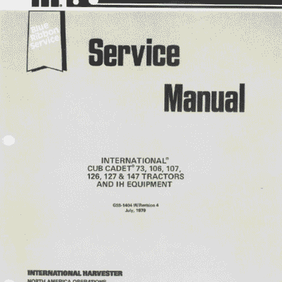 Cub Cadet 73, 106, 107, 126, 127 and 147 Tractor Manual