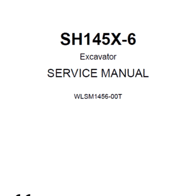 Sumitomo SH145X-6 Hydraulic Excavator Repair Service Manual