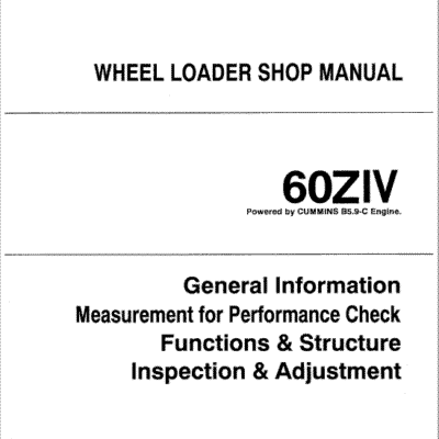 Kawasaki 60ZIV Wheel Loader Repair Service Manual
