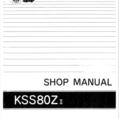Kawasaki KSS80Z, 80ZII Wheel Loader Service Manual