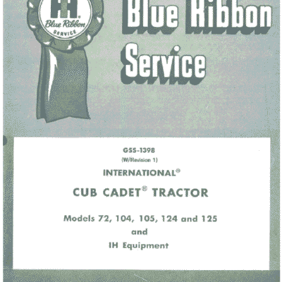 Cub Cadet 72, 104, 105, 124 and 125 Tractor Manual