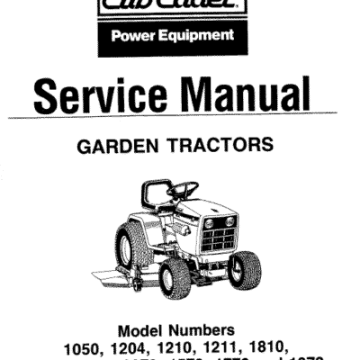 Cub Cadet 1050, 1204, 1210 and 1211 Service Manual