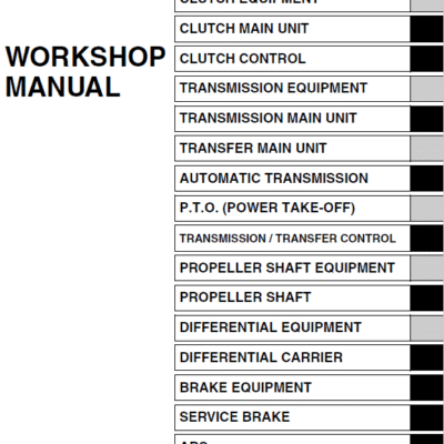 Hino Truck 2011, 2012 and 2013 Service Manual
