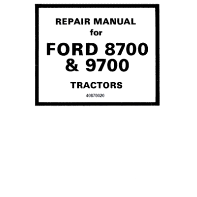 Ford 8700 and 9700 Tractor Service Manual