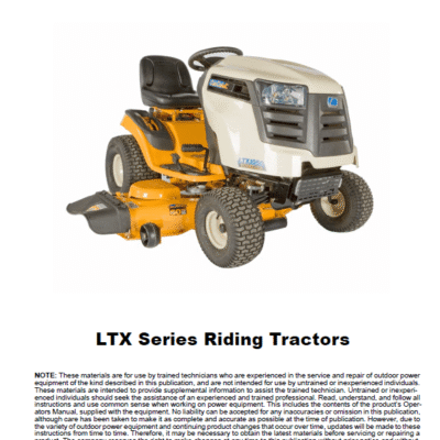 Cub Cadet LTX Series Tractors Service Manual