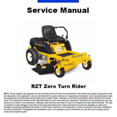 Cub Cadet RZT Series (2004-2005) Service Manual