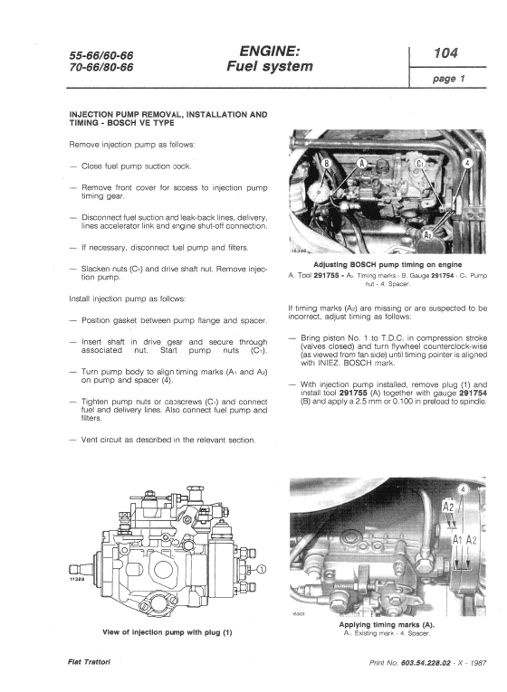 Fiat 55-66, 60-66, 65-66, 70-66, 80-66 Tractor Service Manual Fiat 55-66, 60-66, 65-66, 70-66, 80-66 Tractor Service Manual