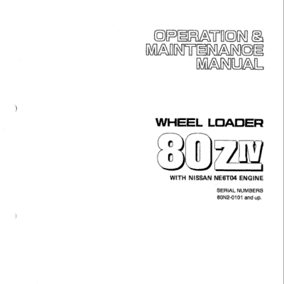 Kawasaki 80ZIV Wheel Loader Repair Service Manual