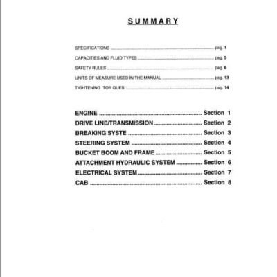 Fiatallis FW110, FW130 Wheel Loader Repair Service Manual