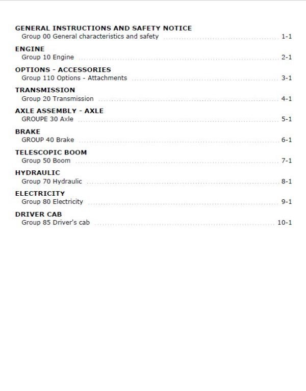 Manitou MT 1440 ST3B, MT 1440 A ST3B, MT 1840 ST3B, MT 1840 A ST3B Telehandler Repair Manual Manitou MT 1440 ST3B, MT 1440 A ST3B, MT 1840 ST3B, MT 1840 A ST3B Telehandler Repair Manual