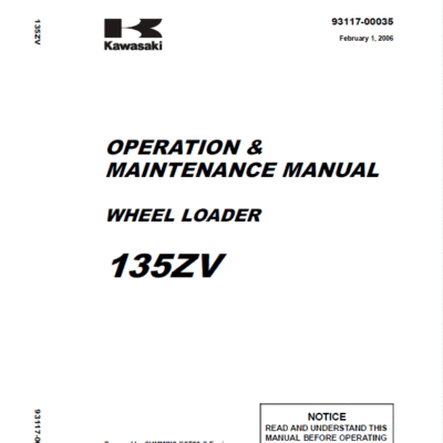 Kawasaki 135ZV Wheel Loader Repair Service Manual