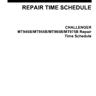 Challenger MT945B, MT955B, MT975B Tractor Workshop Manual