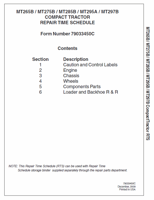 Challenger MT297B Tractor Service Manual Challenger MT297B Tractor Service Manual