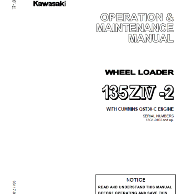Kawasaki 135ZV-2 Wheel Loader Service Manual