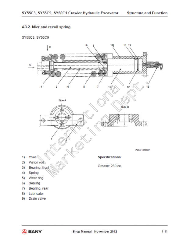 Sany SY55C3, SY55C9, SY60C1 Hydraulic Excavator Repair Service Manual Sany SY55C3, SY55C9, SY60C1 Hydraulic Excavator Repair Service Manual - Image 2