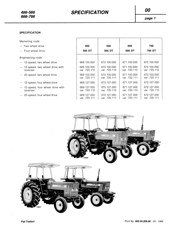Fiat 466, 566, 666, 766 Tractor Workshop Service Manual Fiat 466, 566, 666, 766 Tractor Workshop Service Manual